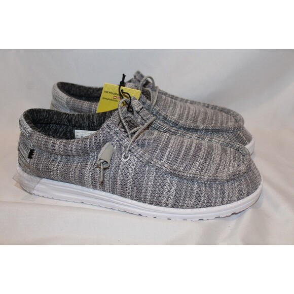 Hey Dude Men's Wally Mix Stretch Black Gray Sneakers MEN 9 WOMEN 11 NWT - Picture 1 of 6